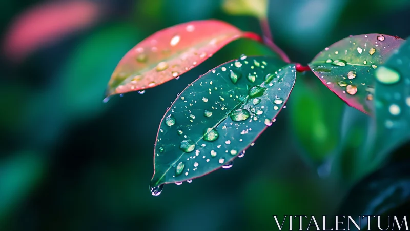 Rain-kissed jewel leaves shimmer in lush emerald twilight.