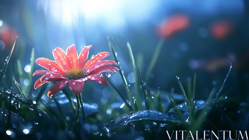 Rain-Kissed Gerbera in Morning Light.