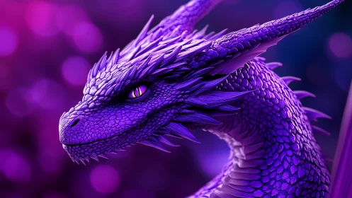 Violet starlit dragon coils through neon-tinted twilight dream.