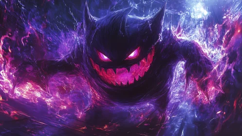 Digital specter figure rendered in vivid purple energy field