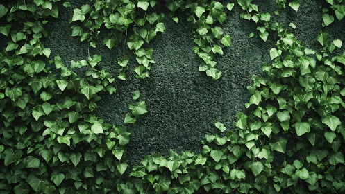 Verdant ivy curtain embracing a textured dark wall surface.