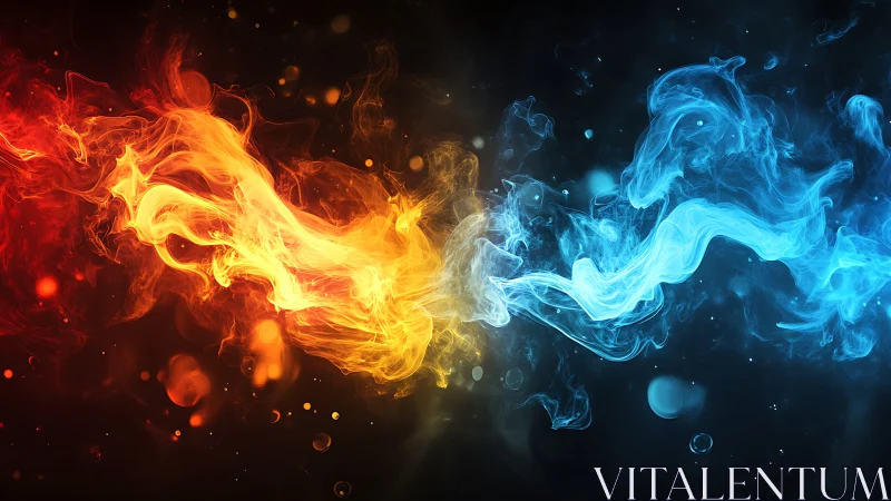 Red-to-Blue Fluid Dynamics: Opposing Flame Renders with Volumetric Particle Effects