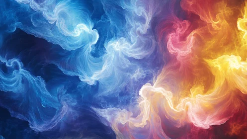 Cosmic color storms swirl in a luminous nebula ballet.