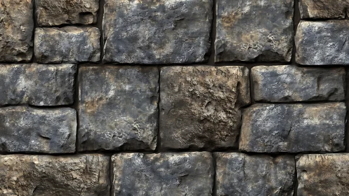 Procedurally rendered stone wall with high-frequency surface wear