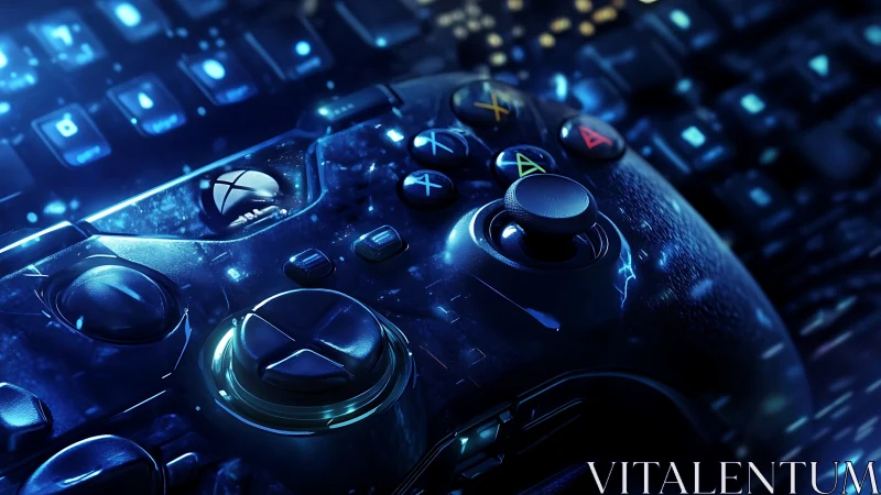 Neon-lit gamepad dreams overclock a midnight keyboard storm