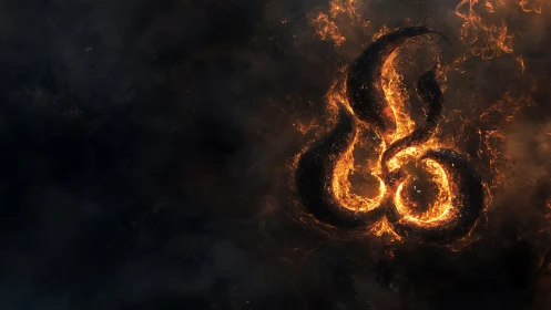 Flaming Infinity Symbol Rendered in Dramatic Fire Effects