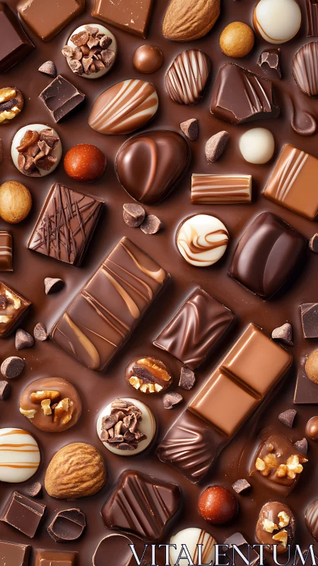 Chocolate Confectionery Assortment on Neutral Background