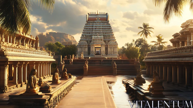 Sunlit temple courtyard inviting quiet moments of wonder.