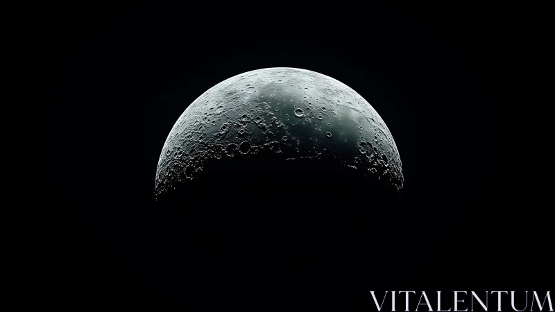 Crescent moon close-up with detailed cratered surface.