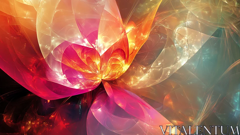 Fractal luminous petals forming a radiating spectral vortex.