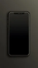 Smartphone with Black Display Against Neutral Gray Background
