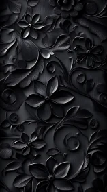 Monochrome Blooms Dance: Shadows Sculpt Relief Florals