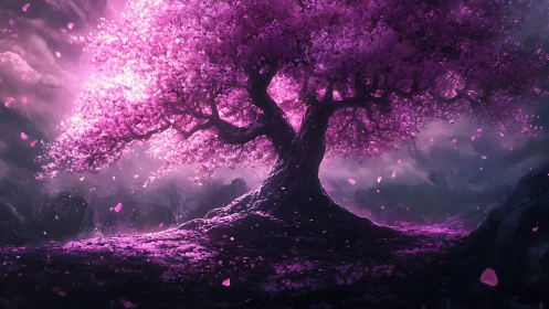 Midnight blossom tree quietly rewrites the color of storms