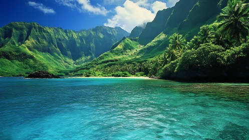 Verdant Valley Paradise Meets Turquoise Ocean Waters