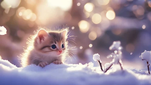 Whisker-Soft Winter Wonder. Kitten Dreams in Frozen Moments.