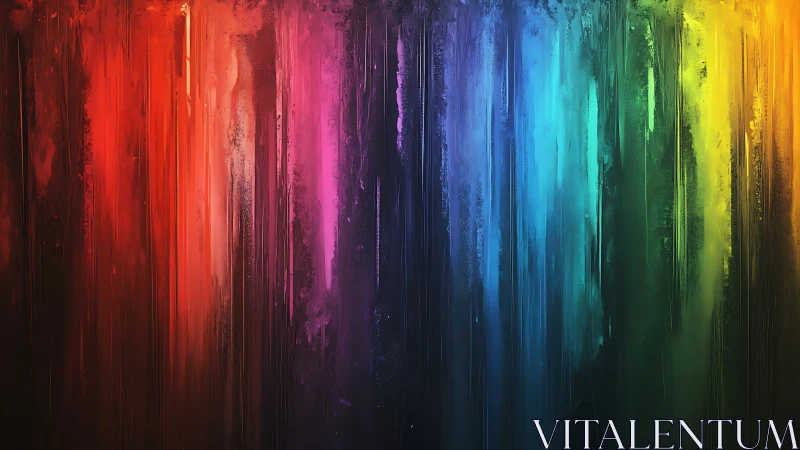 Vertical spectrum gradients form textured dripping chromatic bands