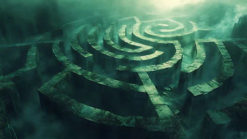 Emerald mist labyrinth coils through a forgotten dreamscape.