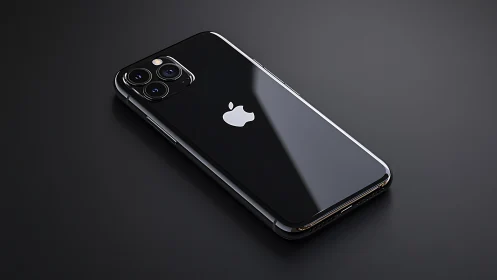 Premium Black iPhone Pro Max: Three-Camera System.