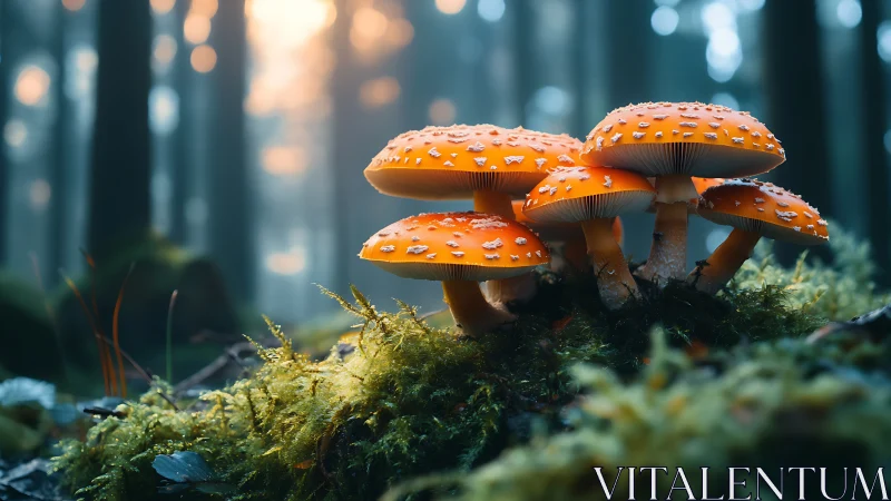 Forest lantern mushrooms quietly rehearse for dawn’s curtain