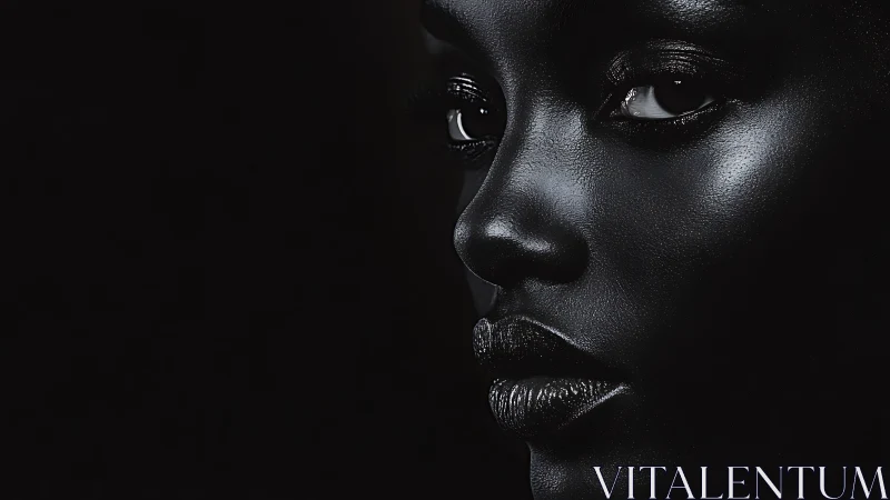 Midnight portrait where quiet light traces bold grace.