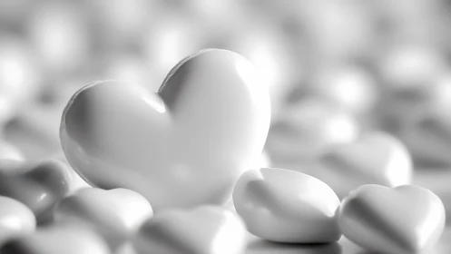 Heart-Shaped White Stone Among Pebbles.