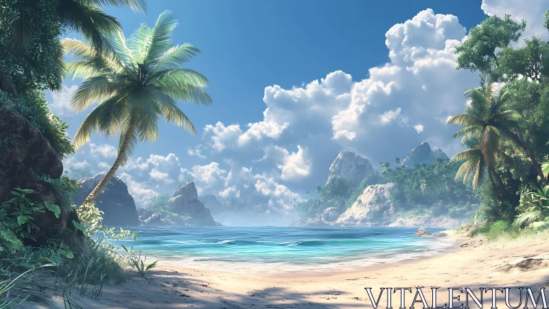 Tropical Paradise Cove: A Serene Beachscape Escape.