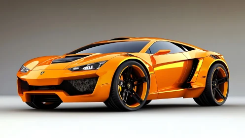 Orange widebody hypercar render with deep concave alloy wheels