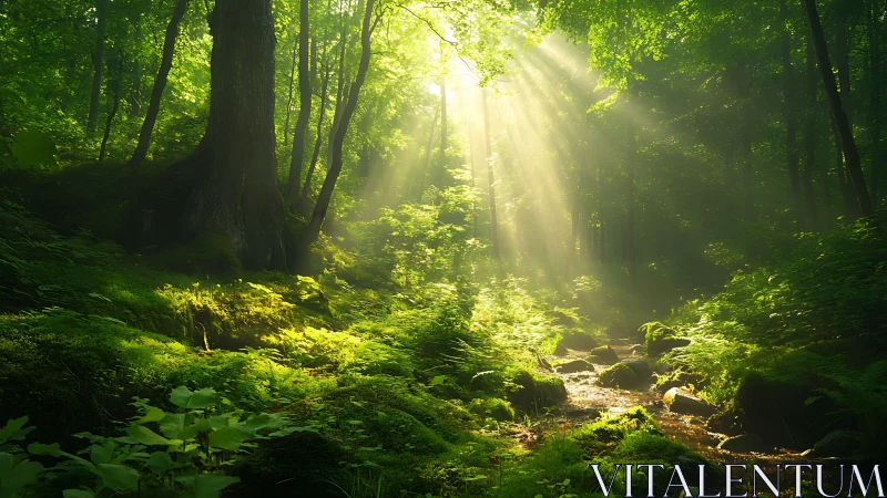 Sunlight Through Ancient Forest Canopy
