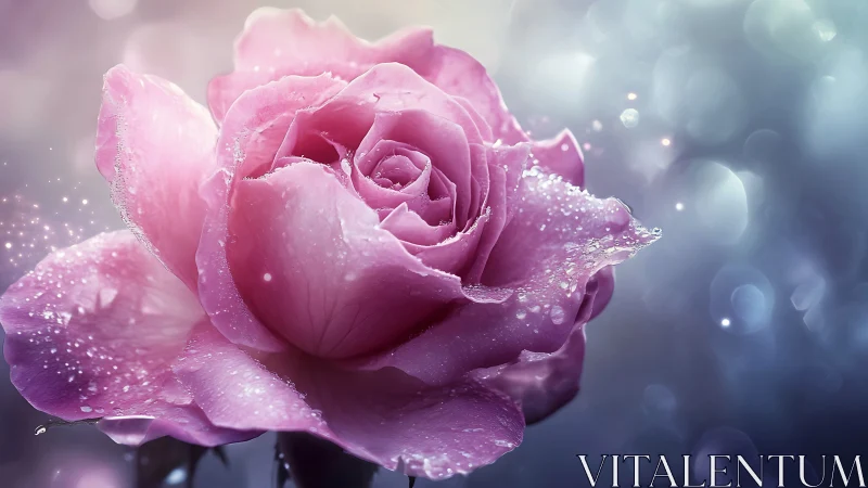 Magenta Rose with Hydrophobic Crystalline Formations.