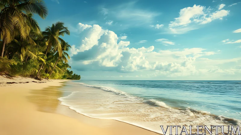 Tropical Paradise Unfolds: Golden Sands Meet Turquoise Waves.