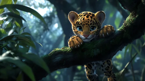 Young Leopard's Emerald Perch Adventure.