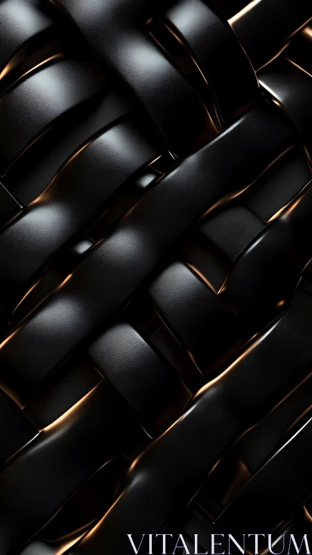Black metallic weave forms seamless abstract surface