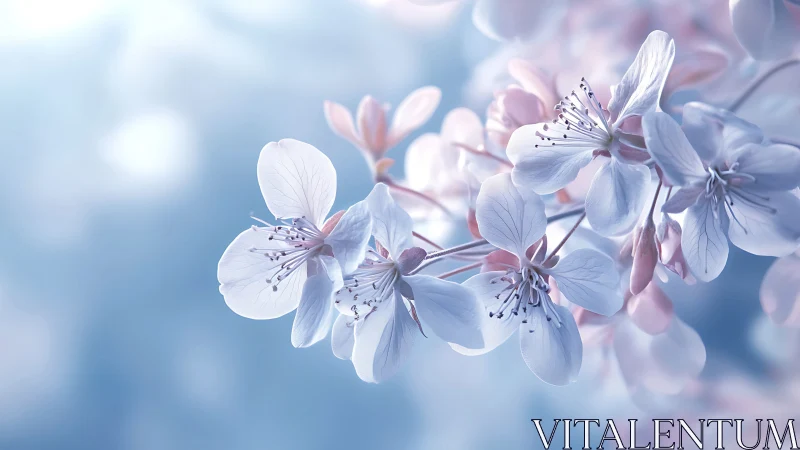 Delicate Spring Blossoms with Soft Focus Bokeh Composition.