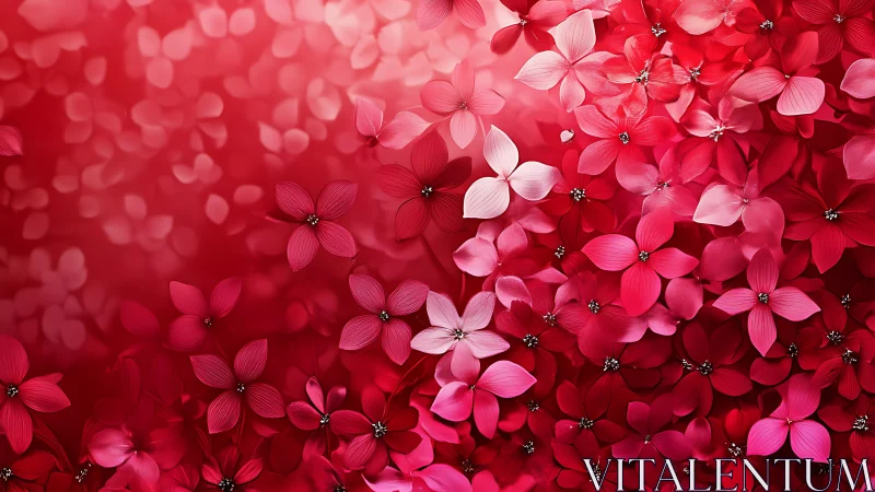 Crimson blooms cascade in symphonic floral abundance