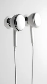 White Earbuds Studio Minimalism.