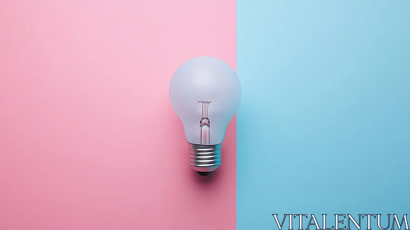 Soft pastel split background with a single glowing idea bulb.