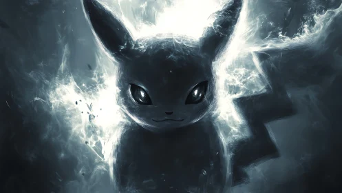 Dark electric creature with glowing energy aura portrait