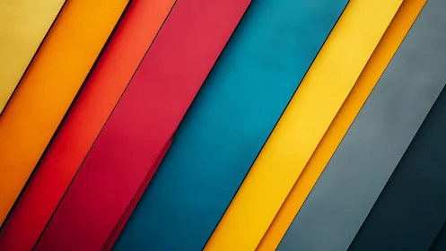 Diagonal colored panels form parallel bands across frame