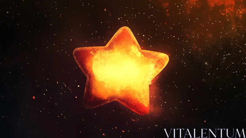 Glowing star burns bright against dark cosmic space backdrop