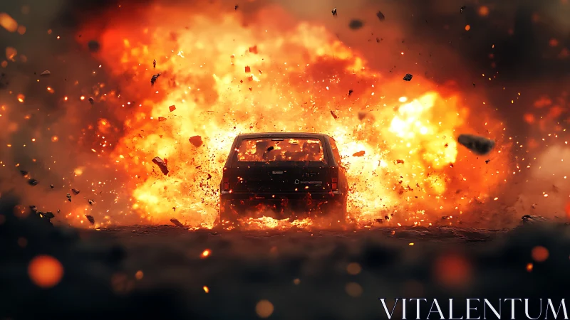 Catastrophic Vehicle Detonation with Explosive Particle Dispersion.