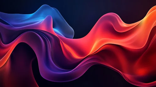 Silken Waves of Light Dancing Through Midnight Color.