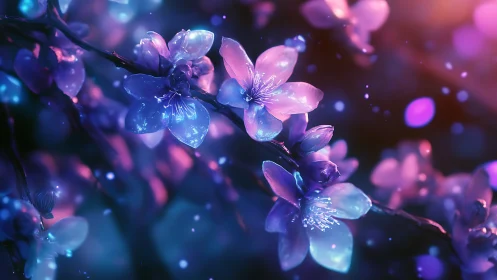 Bioluminescent Cherry Blossoms: Computational Rendering of Ethereal Floral Luminescence.