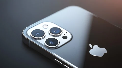 Triple-lens smartphone camera module with polished stainless frame