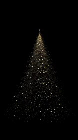 Starlit golden Christmas tree rising from cosmic hush.