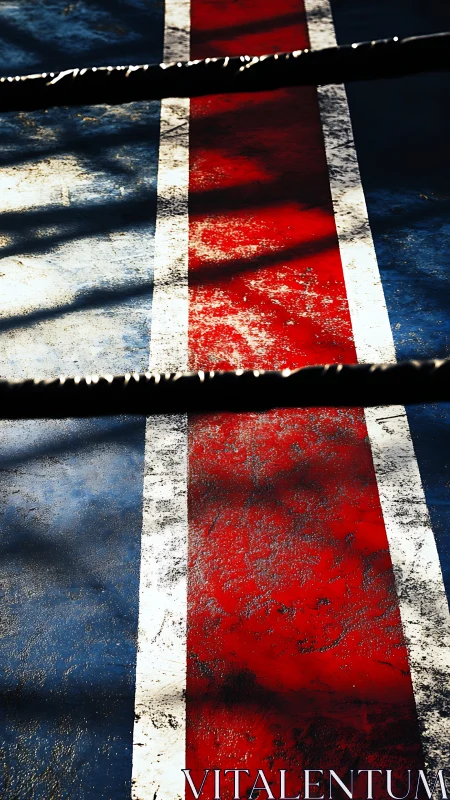 Sunlit boxing ring canvas tells a story of hard-fought rounds