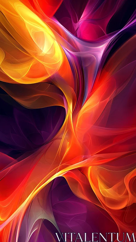 Layered abstract light forms in red, orange and violet tones.