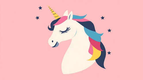 Softly dreaming unicorn drifts through a bubblegum dawn