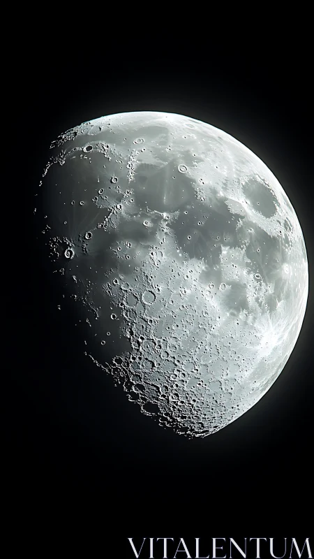 Lunar terminator close-up with high-relief crater topology.