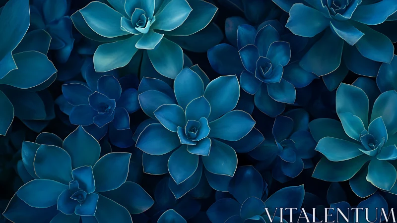 Teal Succulents Dance: A Geometric Bloom Reverie