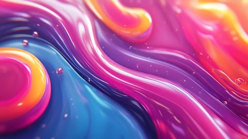 Neon liquid rivers swirl through candy-bright cosmic valleys.